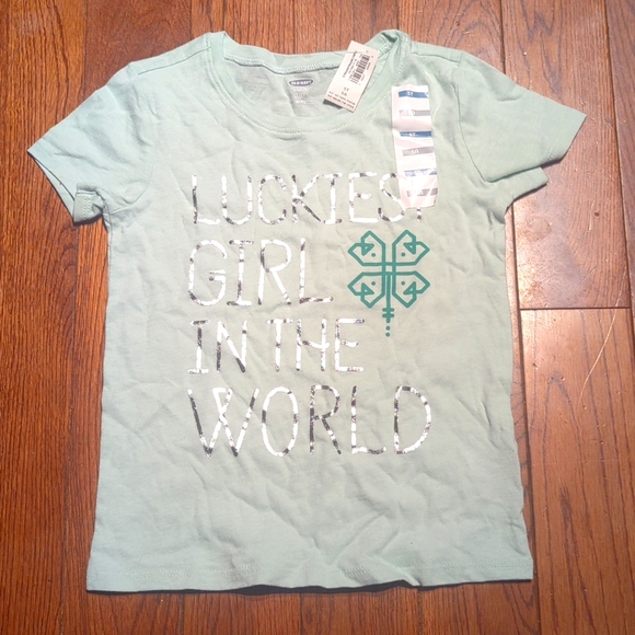 Old Navy Kids Size 5T Luckiest Girl In The World T-shirt NWT - Picture 1 of 4